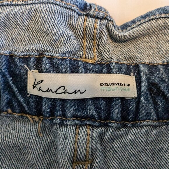KanCan Jeans Size 28/28 High-Rise Paperbag Mom Ripped Distressed Cuffed Hem NWT - Picture 4 of 16